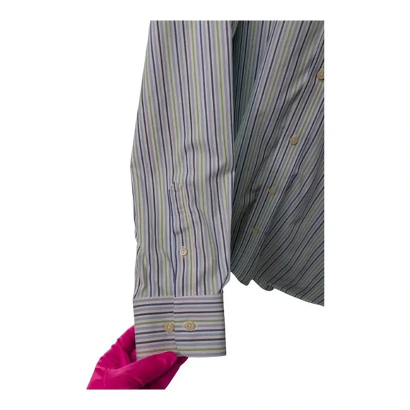 Eddie Bauer Men's Wrinkle Resistant Striped Button Down Dress Shirt Size LT - Picture 6 of 16